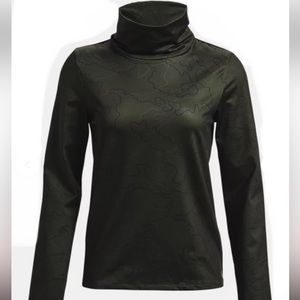Under Armour Cold Weather Funnel Neck Green Camo Loose Fit Long Sleeve Top